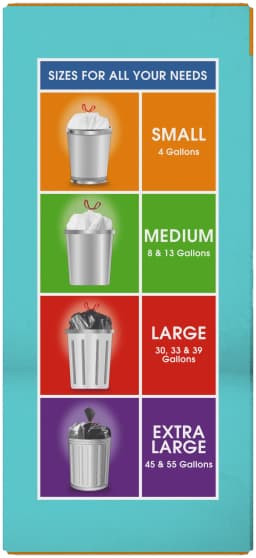 Great Value 4-Gallon Small Drawstring Trash Bags, 40 Bags - Thumbnail 5