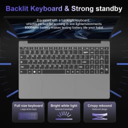 KURIETIM 15.6" FHD Laptop, Intel N95 Processor, 32GB DDR4, 512GB SSD, Windows 11 Pro - Thumbnail 5