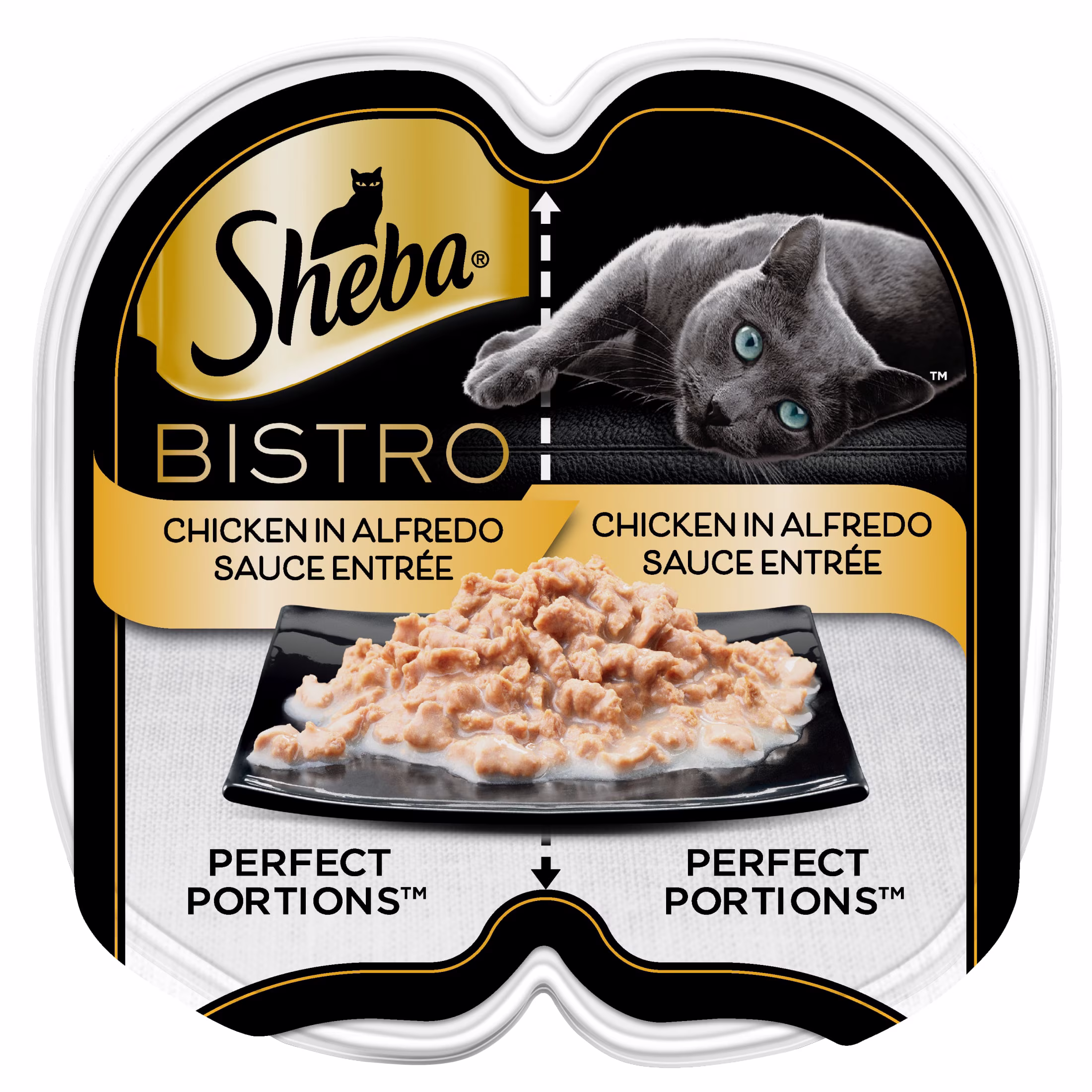 Sheba Bistro Perfect Portions Adult Wet Cat Food, Chicken Alfredo Sauce, 2.6 oz Twin-Pack