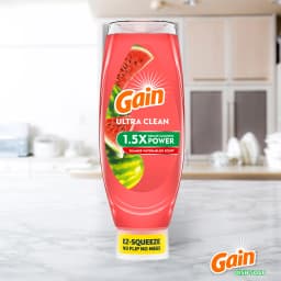 Gain Ultra EZ-Squeeze Dish Soap, Dishwashing Liquid, Grease Removal, Summer Watermelon, 14.7oz - Thumbnail 4