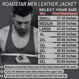 Chaqueta de Cuero para Motocicleta de Hombre, Desgastada, con Cierre, Chaquetas de Protección para Motocicleta, Negro Natural - Thumbnail 2