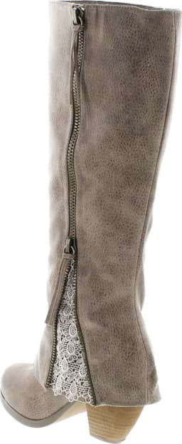 Not Rated Womens Sassy Classy Lace Detail Stacked Heel Knee-High Boots - Thumbnail 3