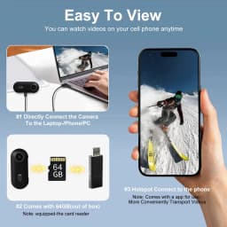 NUISK Mini Action Camera 4K, Wearable Magnetic Body Cam with 128GB SD Card, Hands-Free WiFi Camcorder for Vlogging and Outdoor Sports (Black) - Thumbnail 3