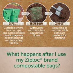 Ziploc® Compostable Sandwich Bags, Food Storage Zipper Bags, 40 Count - Thumbnail 3