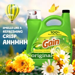 Gain Laundry Detergent Liquid with Odor Fighters, Original Scent, 154 fl oz, 107 Loads - Thumbnail 10
