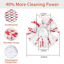 Rolarhola Spin Mop Replacement Set for O-Ceda EasyWring 1-Tank System, Includes 2 Mop Head Replacement, 1 Mop Handle (30-58in Adjustable 4-Section - Thumbnail 6