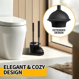 propuri 2 in 1 Toilet Plunger and Brush Set with Extended Handle, Bathroom Cleaning Tools - Thumbnail 5