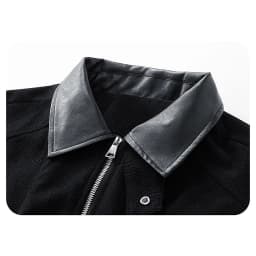 FNFYFH Men Barn Jackets with Faux Leather Collar Big and Tall Bomber Jacket Lightweigh Zip Up Stylish Fall Coat Biker Coats - Thumbnail 6