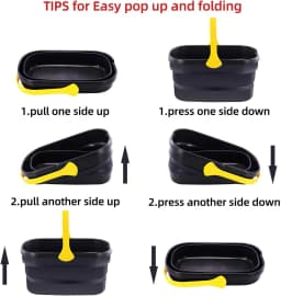 Eyliden Collapsible Plastic Bucket with Handle, 10L Capacity, Black, Utility Storage and Cleaning Pail - Thumbnail 6