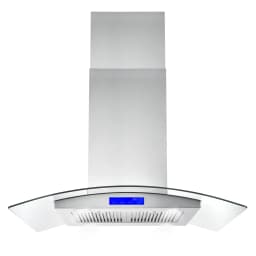 Cosmo 4 Piece Kitchen Appliance Packages with 36" Freestanding 220/240V Dual Fuel Range 36" Island Range Hood 24" Built-in Integrated Dishwasher - Thumbnail 4