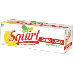 Squirt Zero Sugar Grapefruit Soda Pop, 12 fl oz, 12 Pack Cans - Thumbnail 10