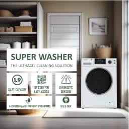 Equator 1.9 Cu. Ft. Super Washer, 18 lb, Pet Cycle, White, 110V - Thumbnail 3
