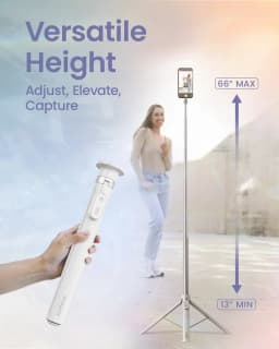 KraftGeek 66'' Magnetic Phone Tripod for iPhone MagSafe, JustTap Selfie Stick Tripod with Remote, Portable Tripod Stand for Video Recording, Travel - Thumbnail 3