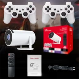 Retro Game Console with Projector, 4K HD Retro Game Projector with 2 Wireless Controllers, HDMI Output, WiFi - Thumbnail 1