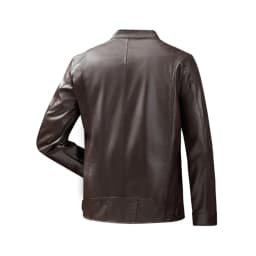 Men's PU Leather Jacket Light Business Jacket Zipper Cardigan Fake Pocket Decoration - Thumbnail 2