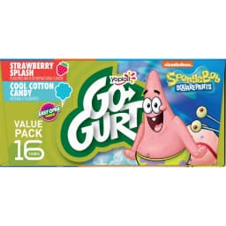 Go-GURT SpongeBob Yogurt Tubes, Strawberry, Cotton Candy, 6g Protein, 16 Count, 32 oz - Thumbnail 9