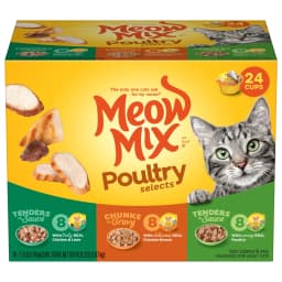 Meow Mix Poultry Selections Variety Pack, Wet Cat Food, 2.75 oz Cup (24 Pack) - Thumbnail 1