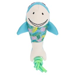 Vibrant Life Summer Floating Shark Plush Dog Toy with Rope, Chew Level 2 - Thumbnail 1