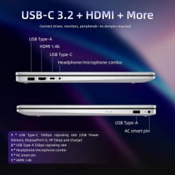 HP 17.3" HD+ Touchscreen Laptop, Intel Core Ultra 7 255U, 8 GB DDR5, 512GB SSD, Backlit Keyboard, Windows 11 Home - Thumbnail 6