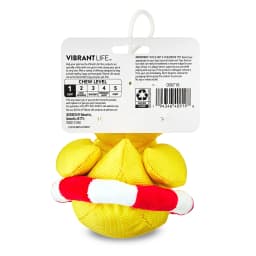 Vibrant Life Cozy Buddy Squeaky Plush Dog Toy, Yellow Duck with Innertube, Chew Level 1 - Thumbnail 4