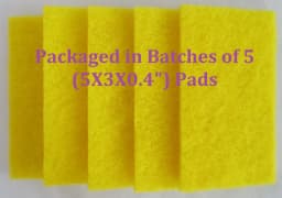 Yellow Industrial Medium Duty Cleaning Scouring Pad Pot Griddle Bathroom 3"X5" - Thumbnail 1