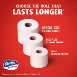 Charmin Ultra Strong Toilet Paper 24 Mega Rolls, 220 Sheets Per Roll - Thumbnail 11