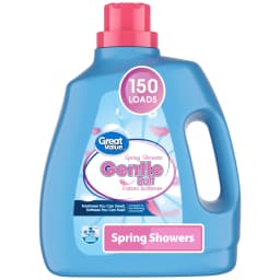 Great Value Gentle Soft Fabric Softener, Spring Showers, 111 fl oz, 150 Loads, Compare to the Softening of Downy® - Thumbnail 1