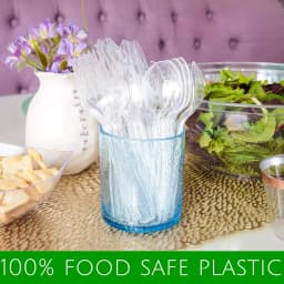 PLASTICPRO Disposable Plastic Forks Heavyweight Utensils Silverware, Clear, Pack - Thumbnail 5