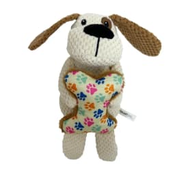 Vibrant Life Brown Dog with Bone Plush Dog Toy with Squeaker, Chew Level 4 - Thumbnail 1