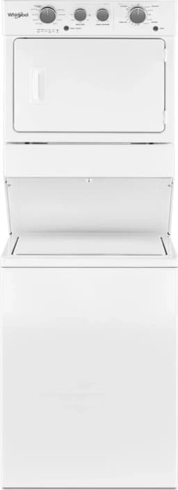 Whirlpool 3.5 Cu. Ft. Stacked Electric Laundry Center with 9 Wash Cycles and AutoDry System, White - Thumbnail 1