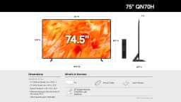 Samsung 75” Class QN70H Series Neo QLED Mini LED 4K UHD Samsung Vision AI Smart Tizen TV 2026 - QN75QN70HAFXZA - Thumbnail 11