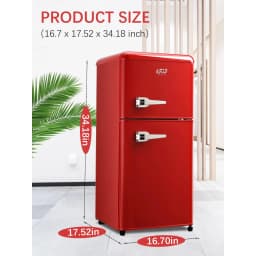 3.5 Cu. Ft Mini Fridge Compact Refrigerator with Top-Freezer,7- Level Adjustable Thermostat, Adjustable Shelves For Bedroom, Office, Kitchen - Thumbnail 7