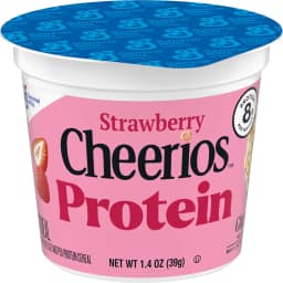 Strawberry Cheerios Protein, Breakfast Cereal Cup, Gluten Free, Single Serve, 1.4 oz - Thumbnail 1