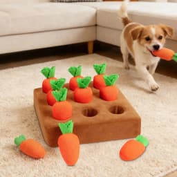 Dog Toys, Carrot Plush Toy with 12 Carrots Feed Games Pet Easter Gifts for Pets Lovers - Thumbnail 6