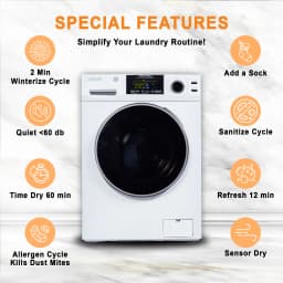 Equator Digital Compact 110V Vented/Ventless 18 lbs All-in-One Washer Dryer – White - Thumbnail 3