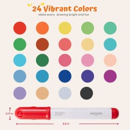 Jar Melo Washable Markers for Kids Toddlers 24 Colors, Safe Water Based Markers for Age 1-3 4-8,Back to School & Kit Gift - Thumbnail 8