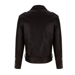 Maoxin Mens Jacket Man Fashion Solid Color Leather Leisure Loose Coat Cultivate Oneself Zipper Leather Jacketss for men Black M - Thumbnail 5