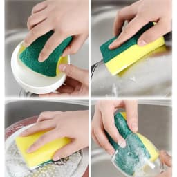 14 Count Kitchen Sponges Dishwashing Pack, Microfiber Sponge, Dish Scrubber Set, Non Scratch, Highly Absorbent, Easy to Foam, More Durable, Esponja - Thumbnail 5