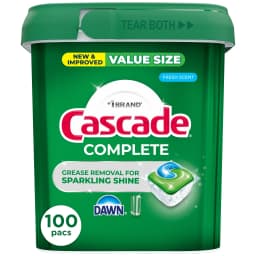 (2 pack) Cascade Complete Action Pacs, Dishwasher Detergent, Fresh, 100 Count - Thumbnail 2
