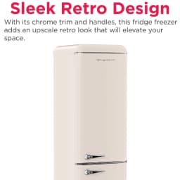 Frigidaire 9.0 Cu. ft. Bottom Mount Retro Refrigerator, Apartment Size Compact Fridge in Cream - Thumbnail 4