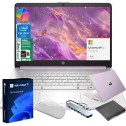 HP 14" N150 Laptop,Intel Quad-Core,8GB RAM,256GB Storage (128GB eMMC + 128GB SD) - Thumbnail 1