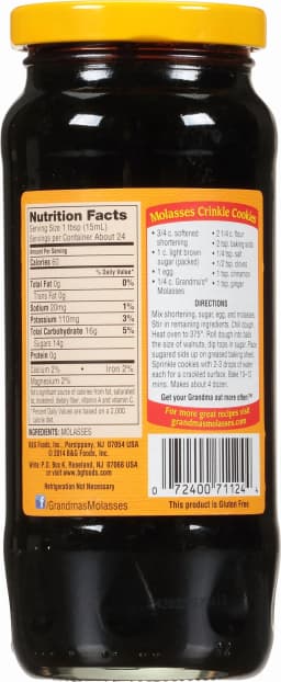 Grandma's Unsulphured Original Molasses, Whole, 12 fl oz Jar - Thumbnail 9