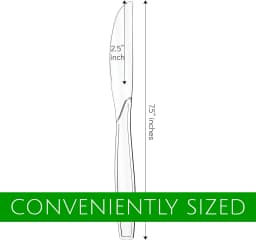 PLASTICPRO Disposable Plastic Knives Silverware Heavyweight Utensils, Clear, Pack - Thumbnail 2
