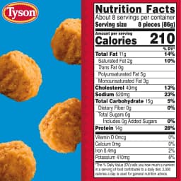 Tyson Popcorn Chicken, 25 oz (Frozen, Fully Cooked) - Thumbnail 8