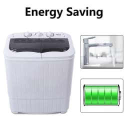 Washing Machine, 14.3 lbs Twin Tub Washer Machine and Dryer Gray - Thumbnail 6