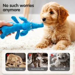 Horivan Interactive Squeaky Dog Toy for Small Medium Dogs Indestructible Chew Toy with Soft Plush Puppy Teething Chew Long Lasting Pet Toy - Thumbnail 7