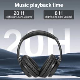 Led Bluetooth Headphones Over Ear, Foldable Wireless Headphones With 3 Eq Modes - Thumbnail 5