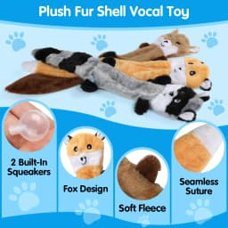 MASBRILL Squirrel Dog Squeaky Toys, 3PCS Crinkle Plush Dog Toys for Teething Chewing- No Stuffing&With Soft Squeaker , Best Birthday Gift For Puppy - Thumbnail 4