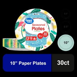 Great Value Seasonal Disposable Paper Plates, 10 in, 30 Count - Thumbnail 1