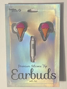 RHEA- Gabba Goods Premium Tip Earbuds With Mic Ice Cream Cone In-Ear Wired Headphones - Thumbnail 1